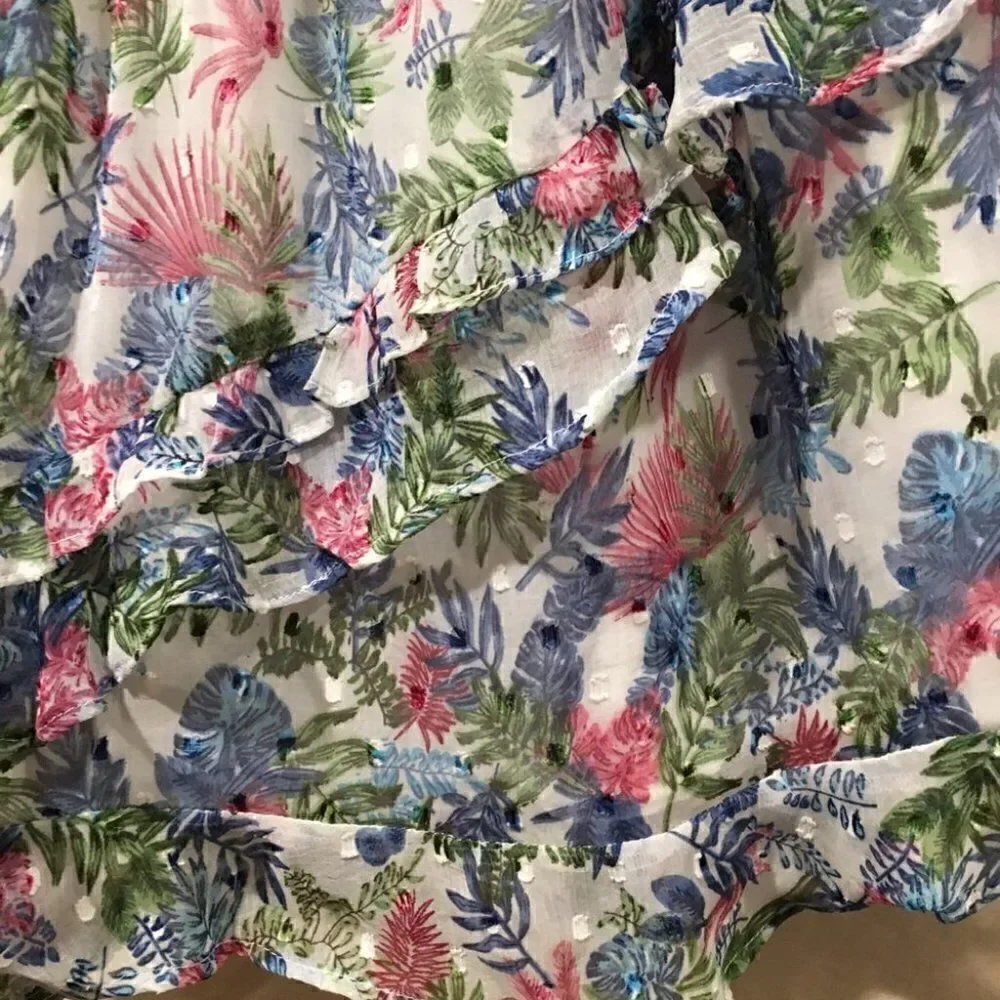 Walter Baker Floral Ruffle asymmetrical mini skirt